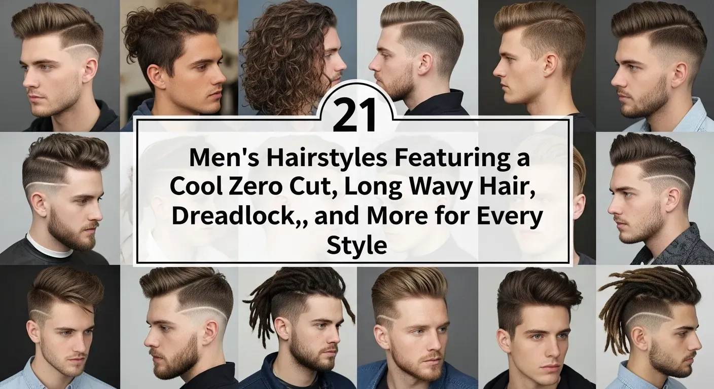 21 Men's Hairstyles Featuring Cool Zero Cut, Long Curly, Wavy Hair, Dreadlock, and More for Every Style