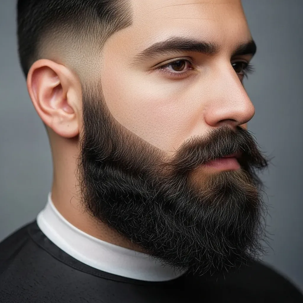 Faded Cheek Line with Thick Beard