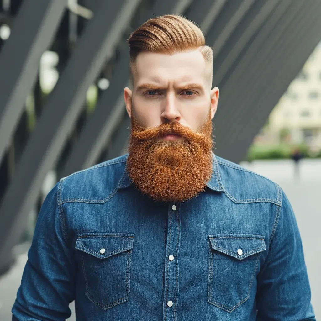 Ginger Beard Shaved Sides
