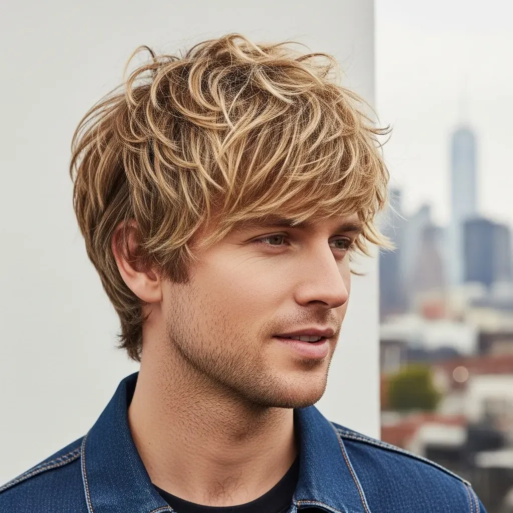 Golden Blonde Mid-Length Shag