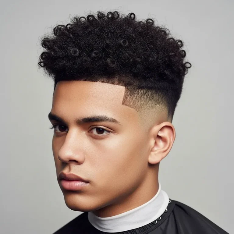 High Fade with Tight Curls
