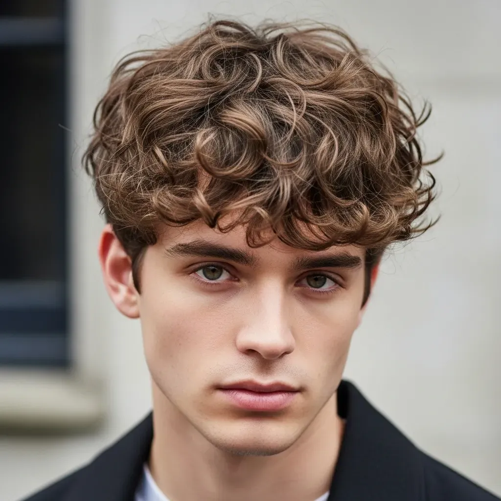 Loose Curly Shag with Curtain Bangs