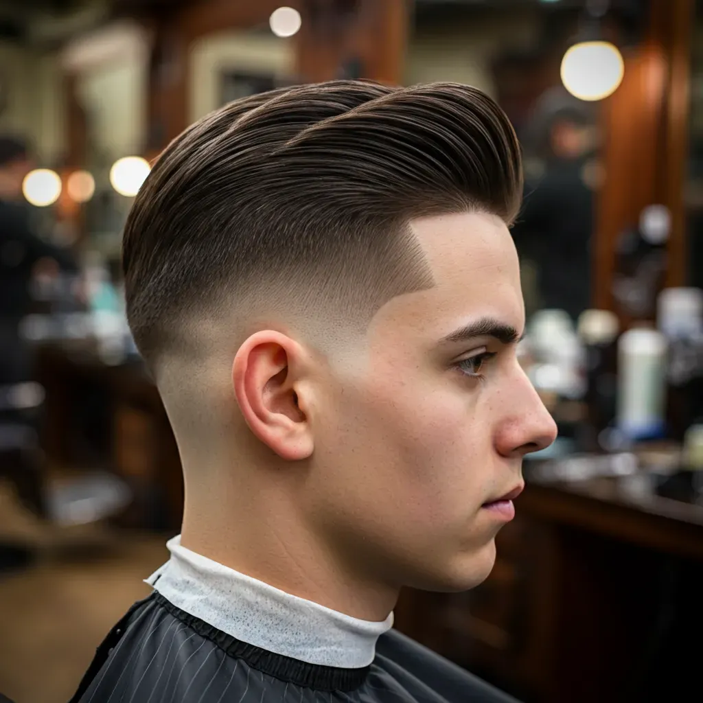 Mid Taper Fade with Side Part