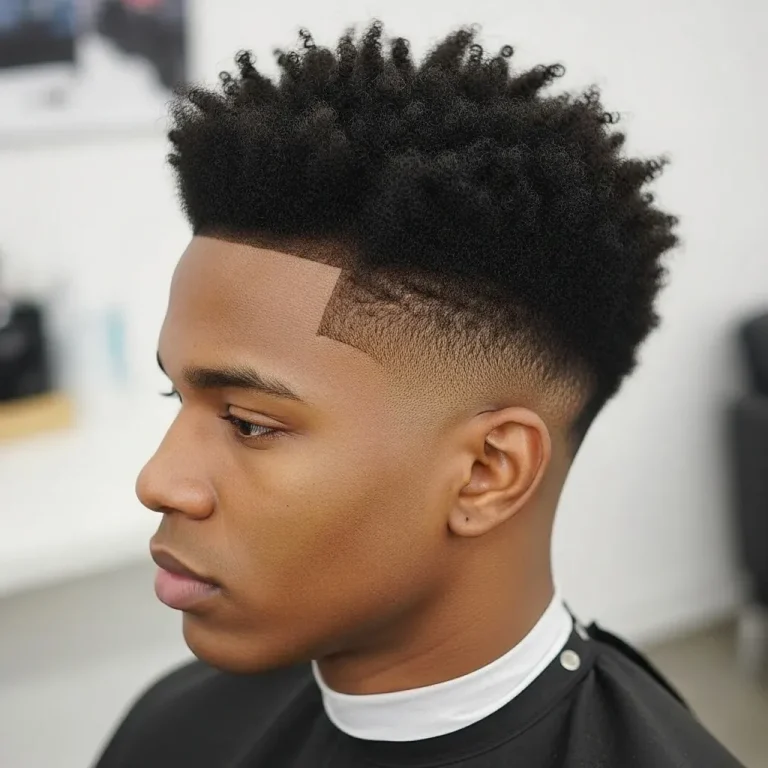 Short Afro Fade with Natural Texture