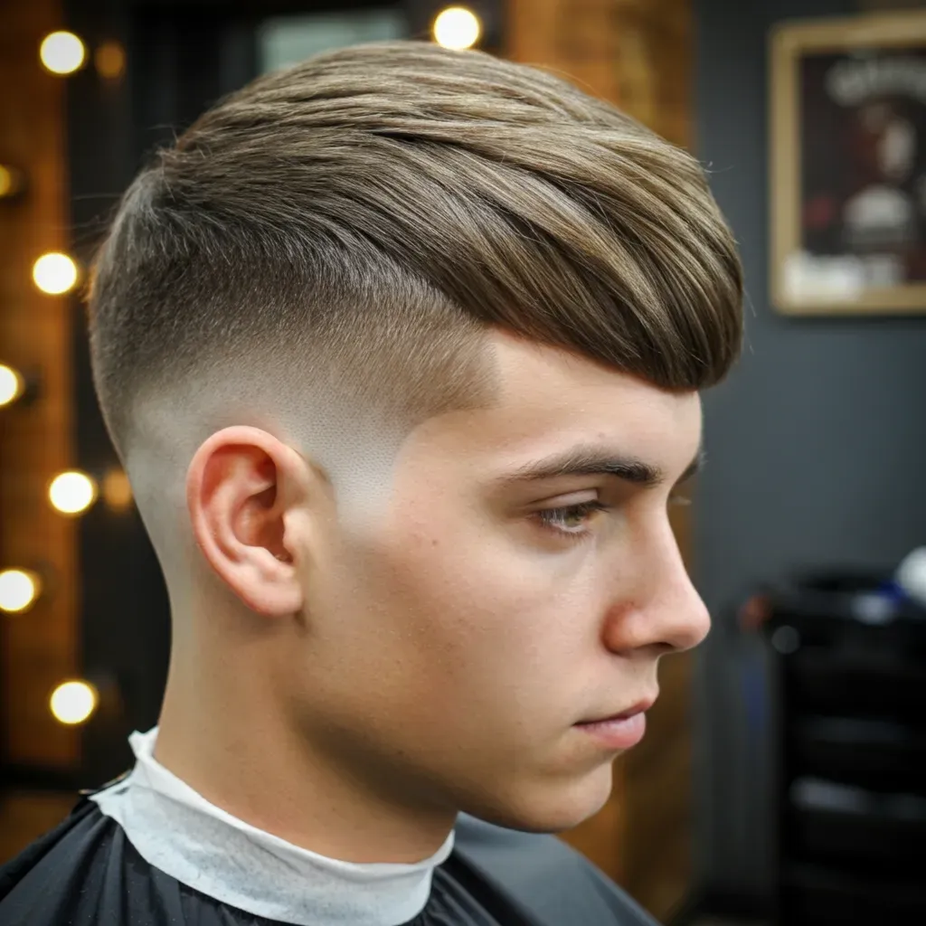 Side-Swept Fringe Taper Fade