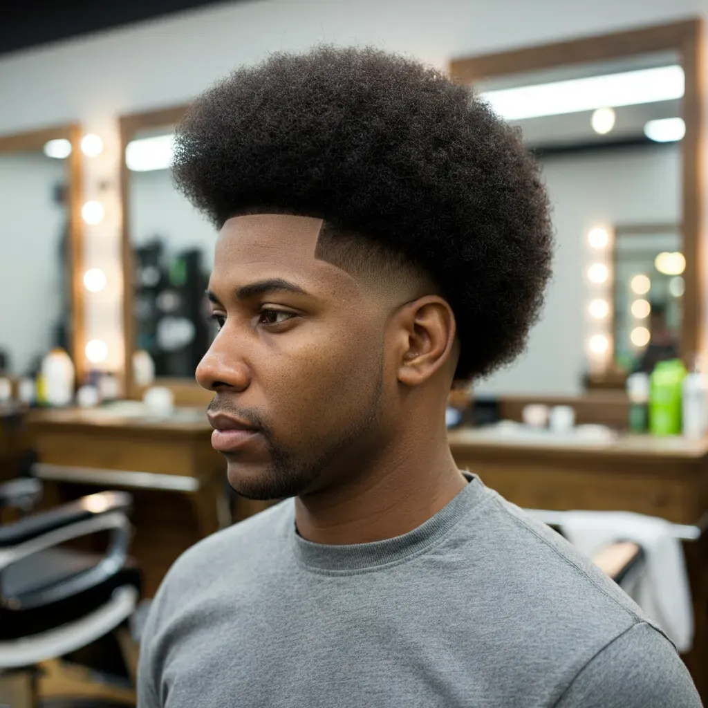 Taper Fade with Afro