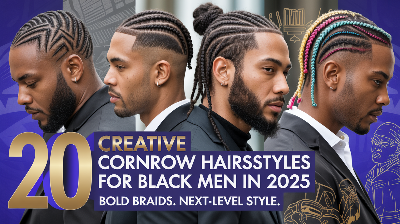 20 Creative Cornrow Hairstyles for Black Men in 2025