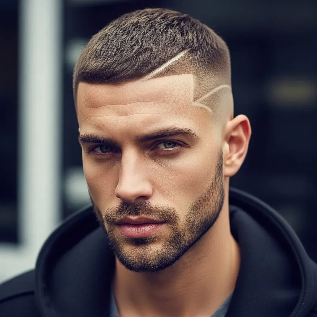 Disconnected Undercut Buzz with a Stubbled Beard