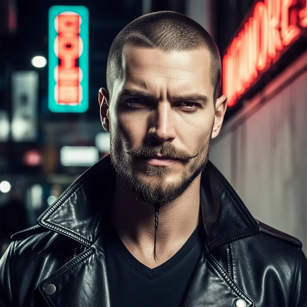 Edgy Buzz with a Chinstrap Beard