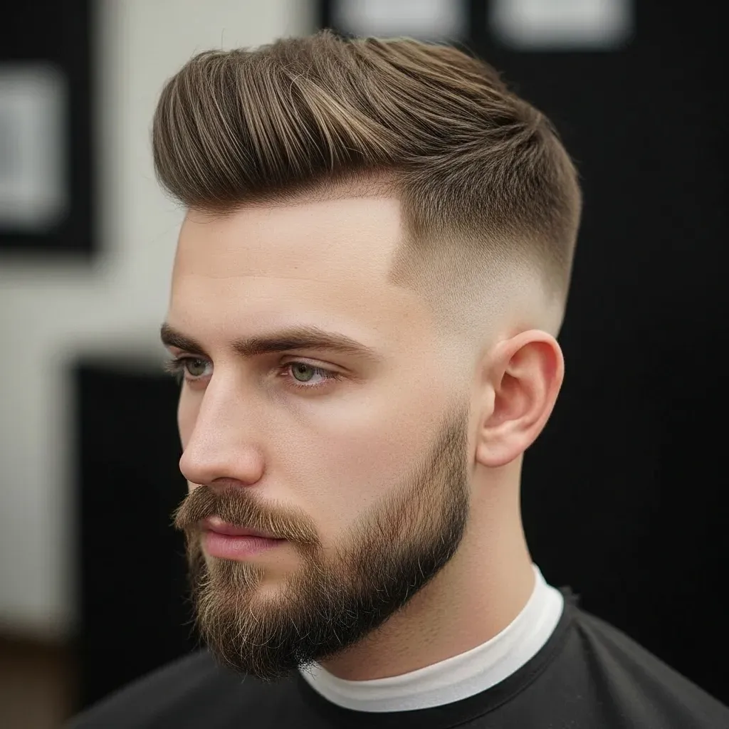 High Buzzcut with a Faded Chin Strap