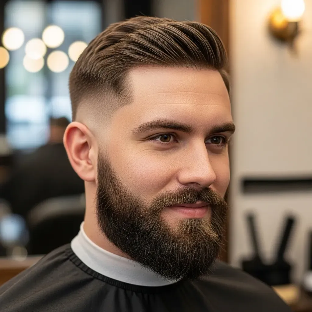 The Polished Buzz with a Sleek Beard Fade